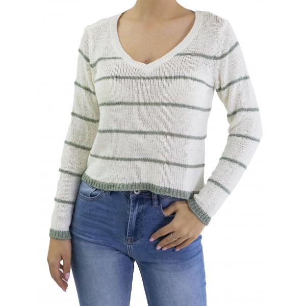 Maglia scollo a V  a righe Only 